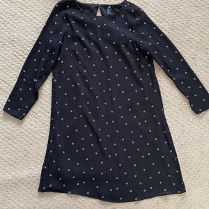 H&M A Line Dress size L Dark Blue Pattern